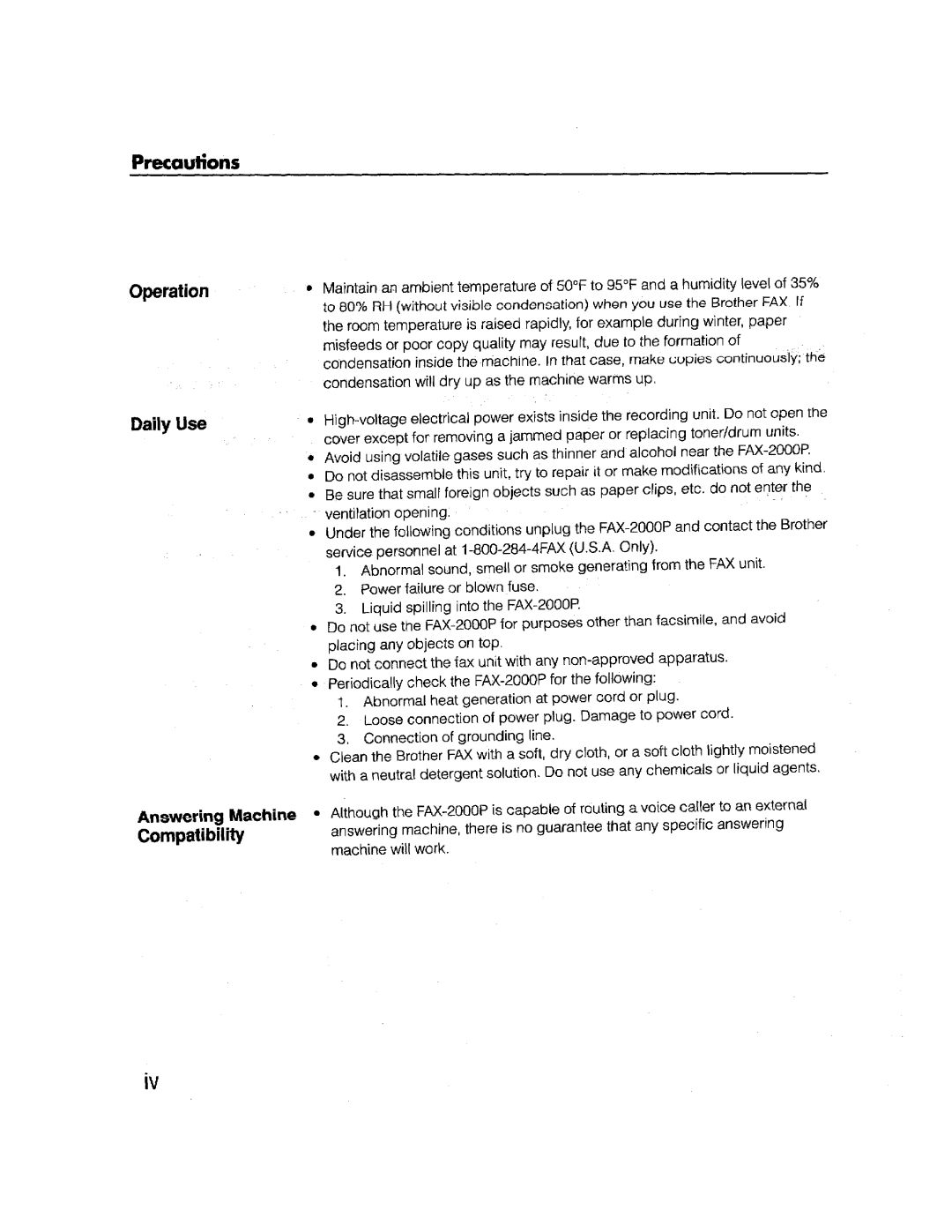 Brother FAX-2000P manual 