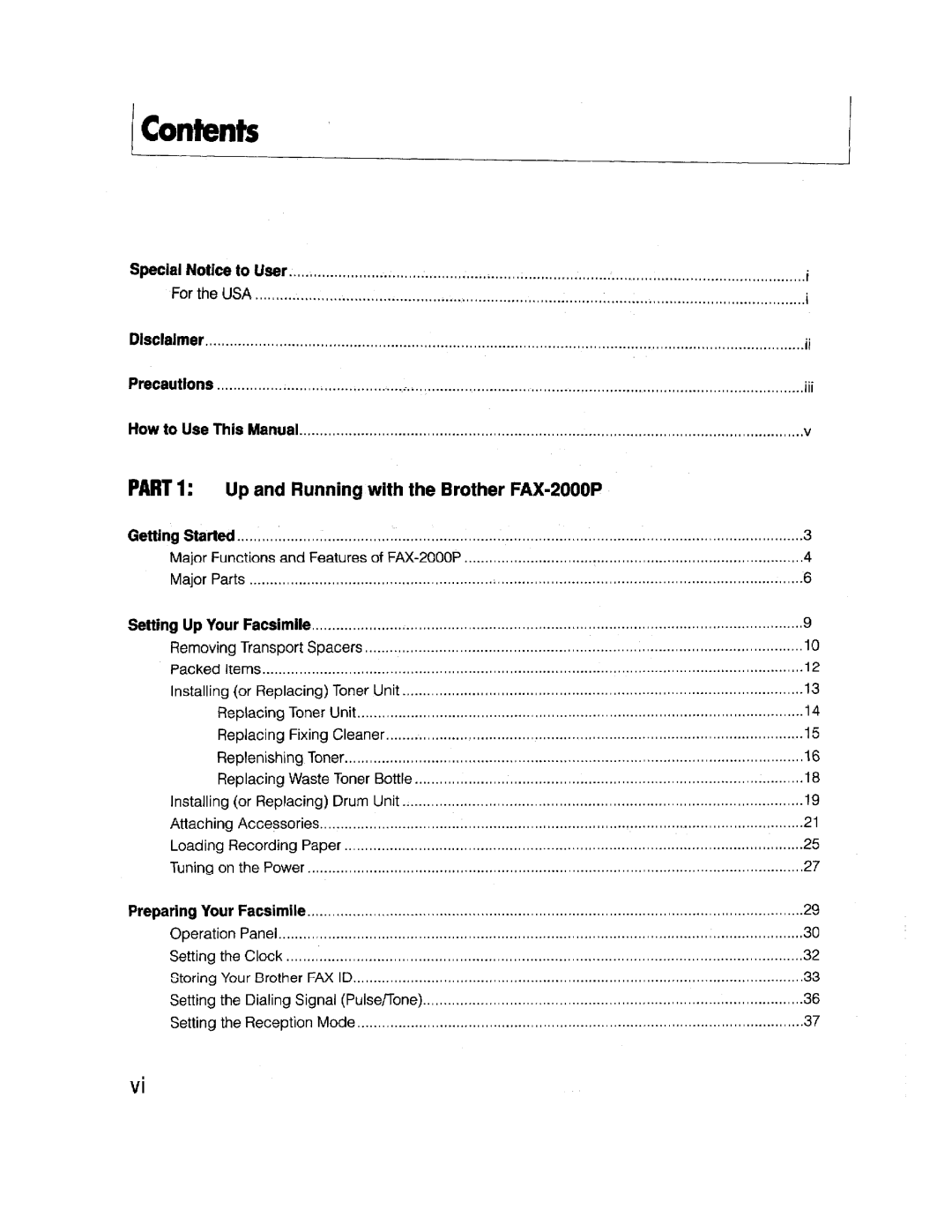 Brother FAX-2000P manual 
