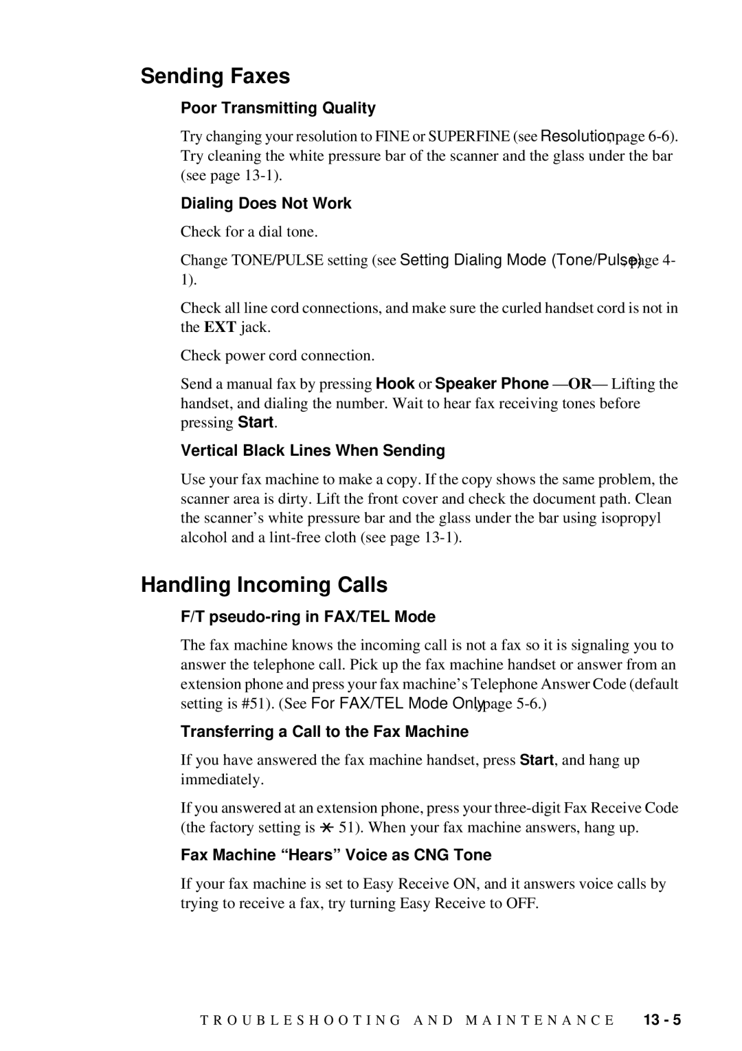 Brother FAX-222, FAX-202 owner manual Sending Faxes, Handling Incoming Calls 