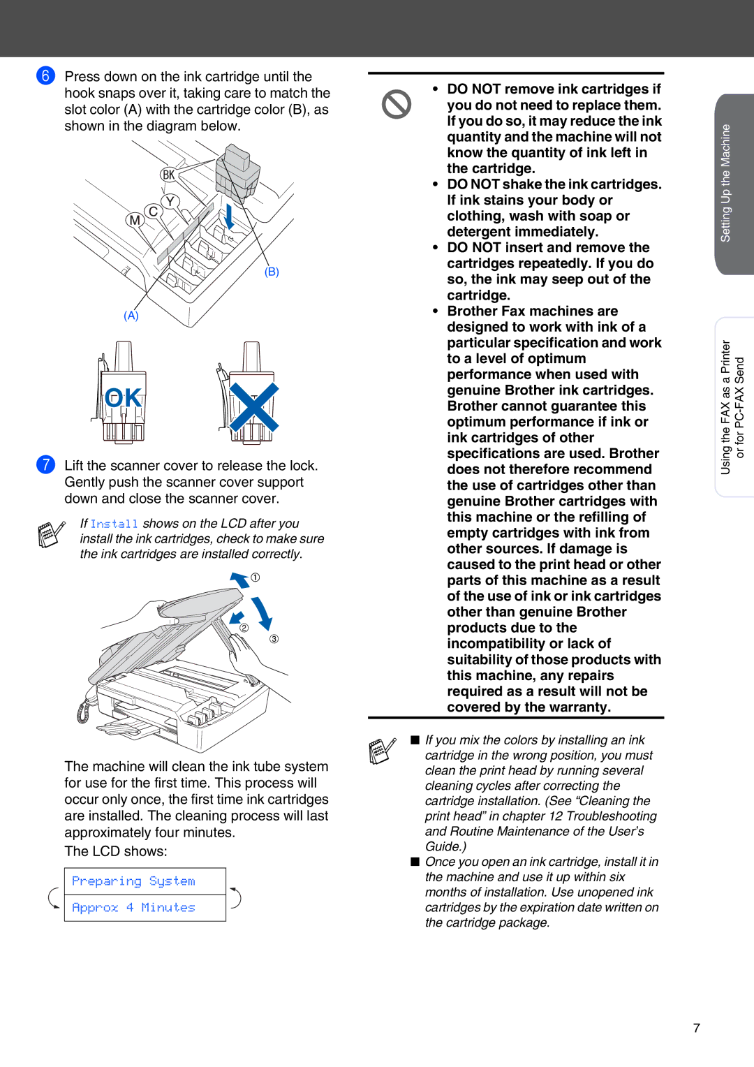 Brother FAX-2440C setup guide Preparing System Approx 4 Minutes 