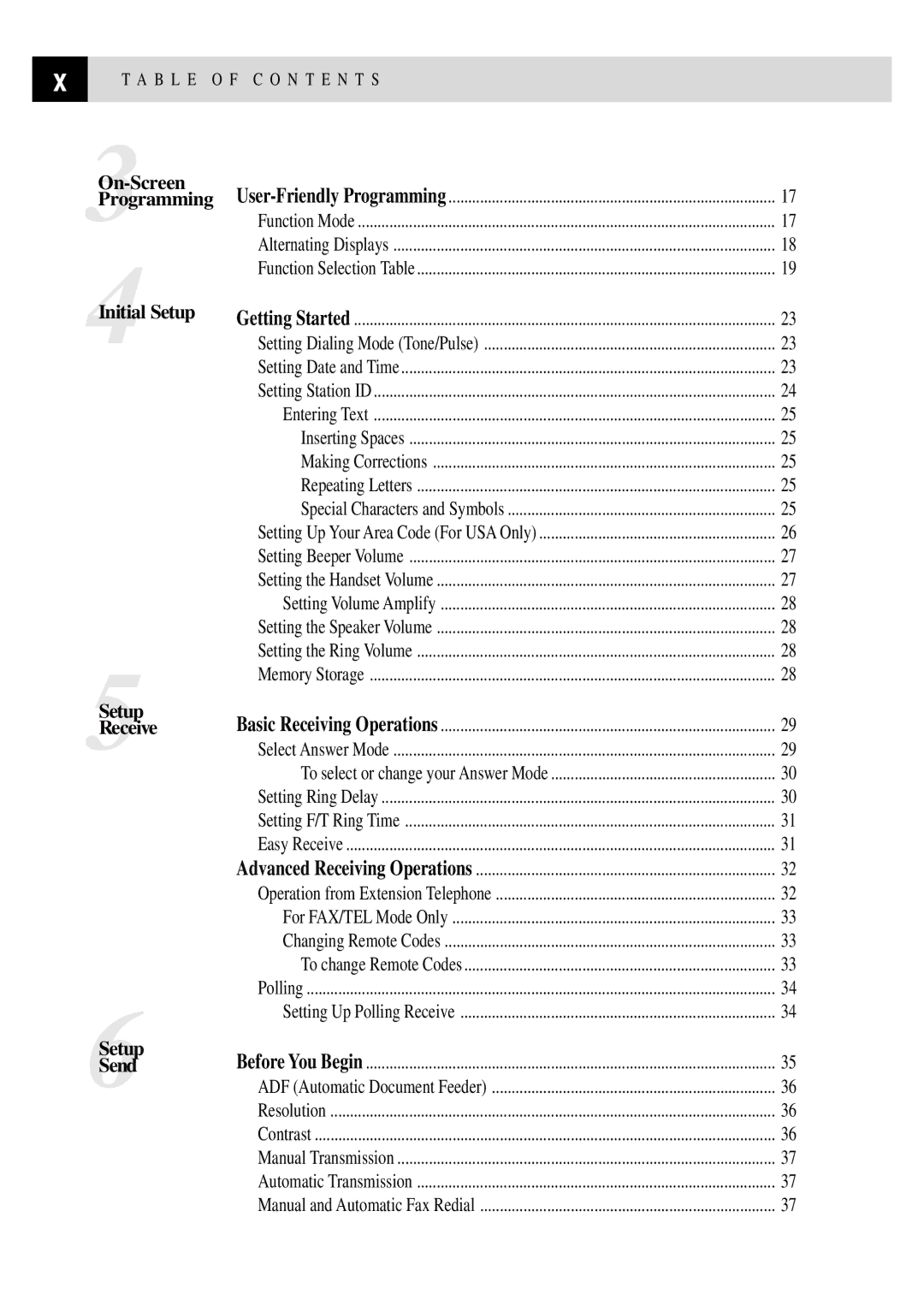 Brother FAX 255 owner manual 4Initial Setup 