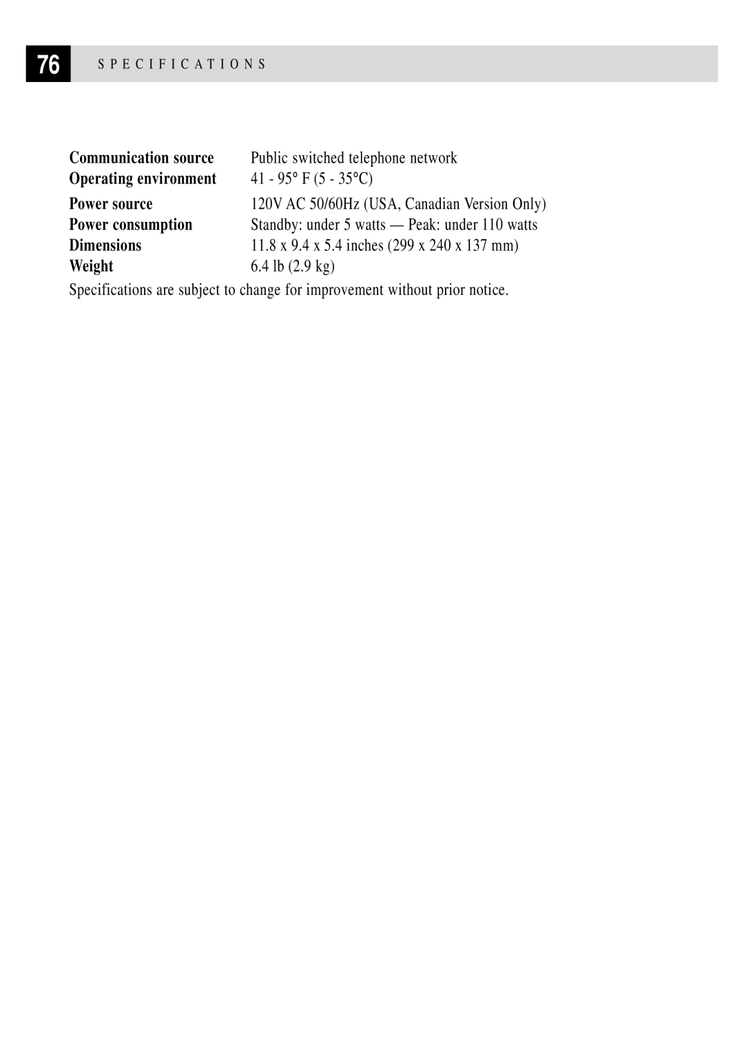 Brother FAX 255 owner manual Power consumption 