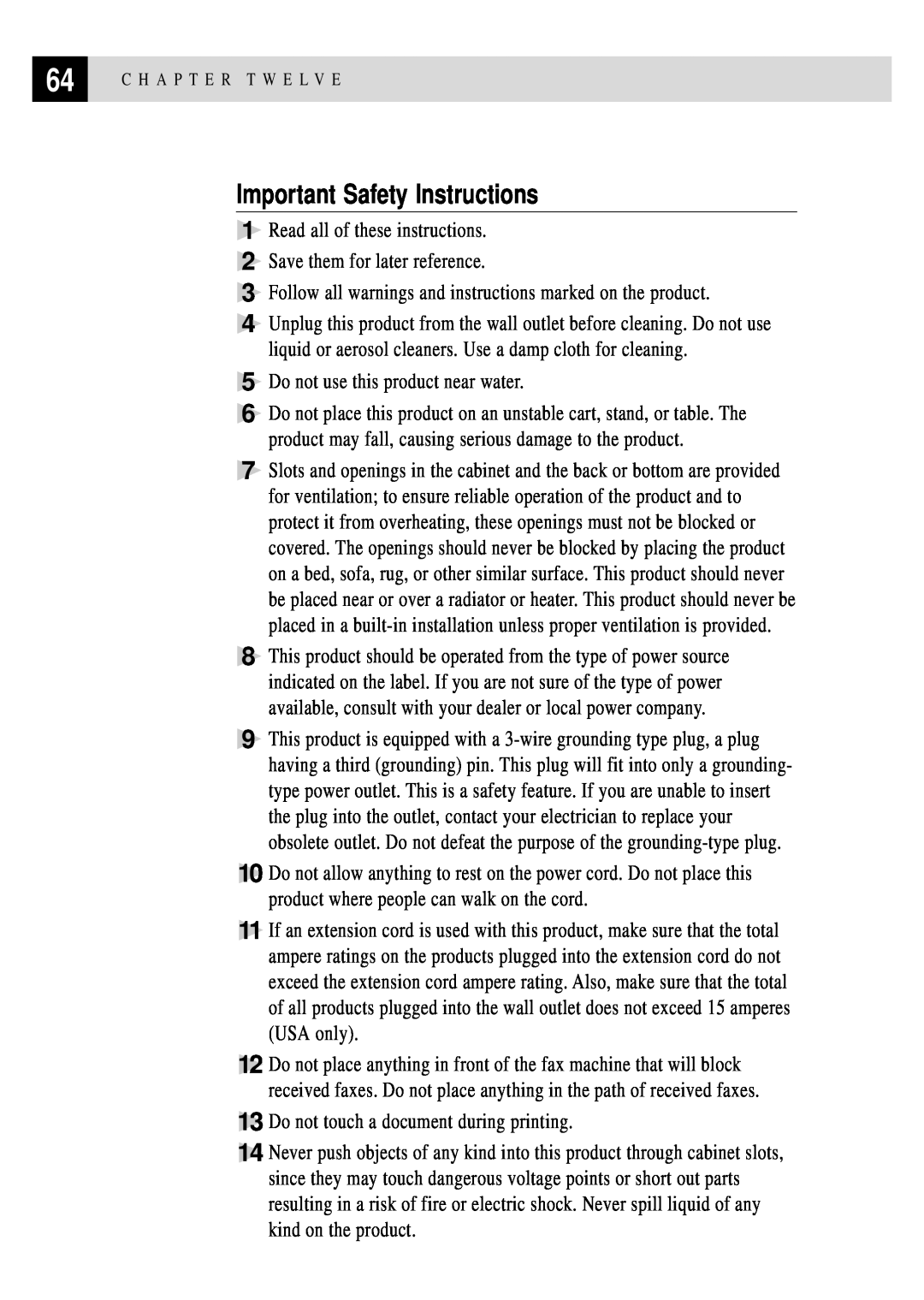 Brother FAX 255 owner manual Important Safety Instructions 