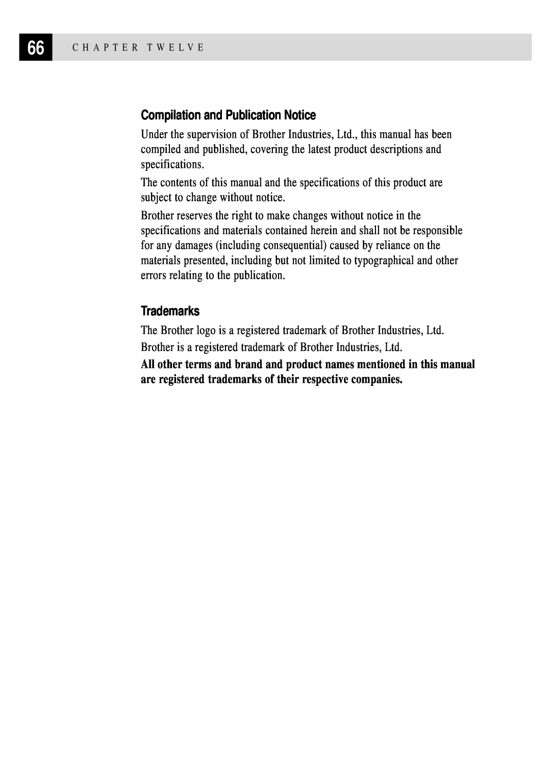 Brother FAX 255 owner manual Compilation and Publication Notice, Trademarks 