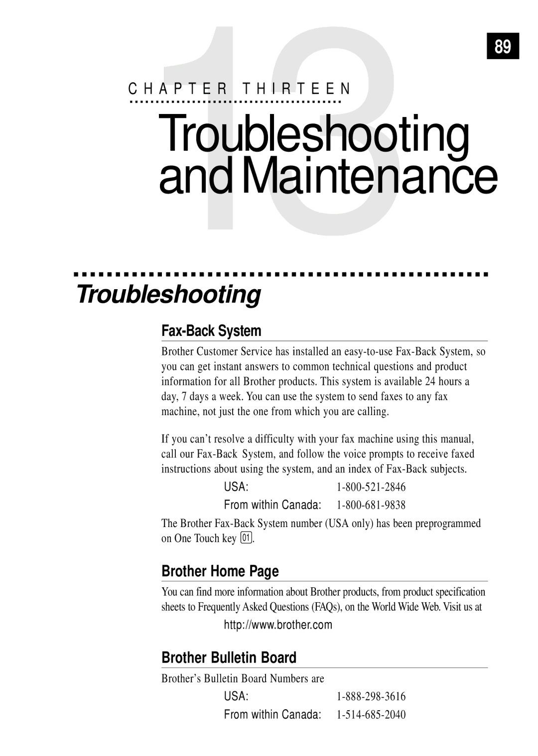 Brother FAX 3750, FAX 2750 manual Troubleshooting, Brother Home 