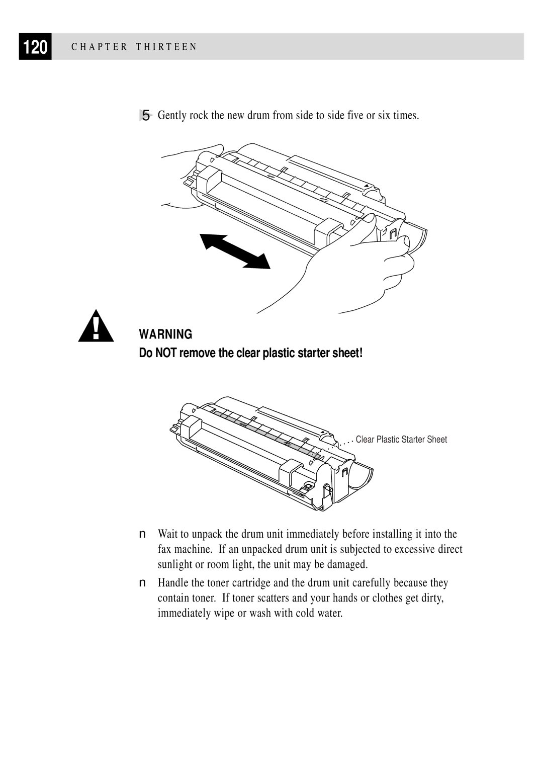 Brother FAX 2750, FAX 3750 manual Do not remove the clear plastic starter sheet 