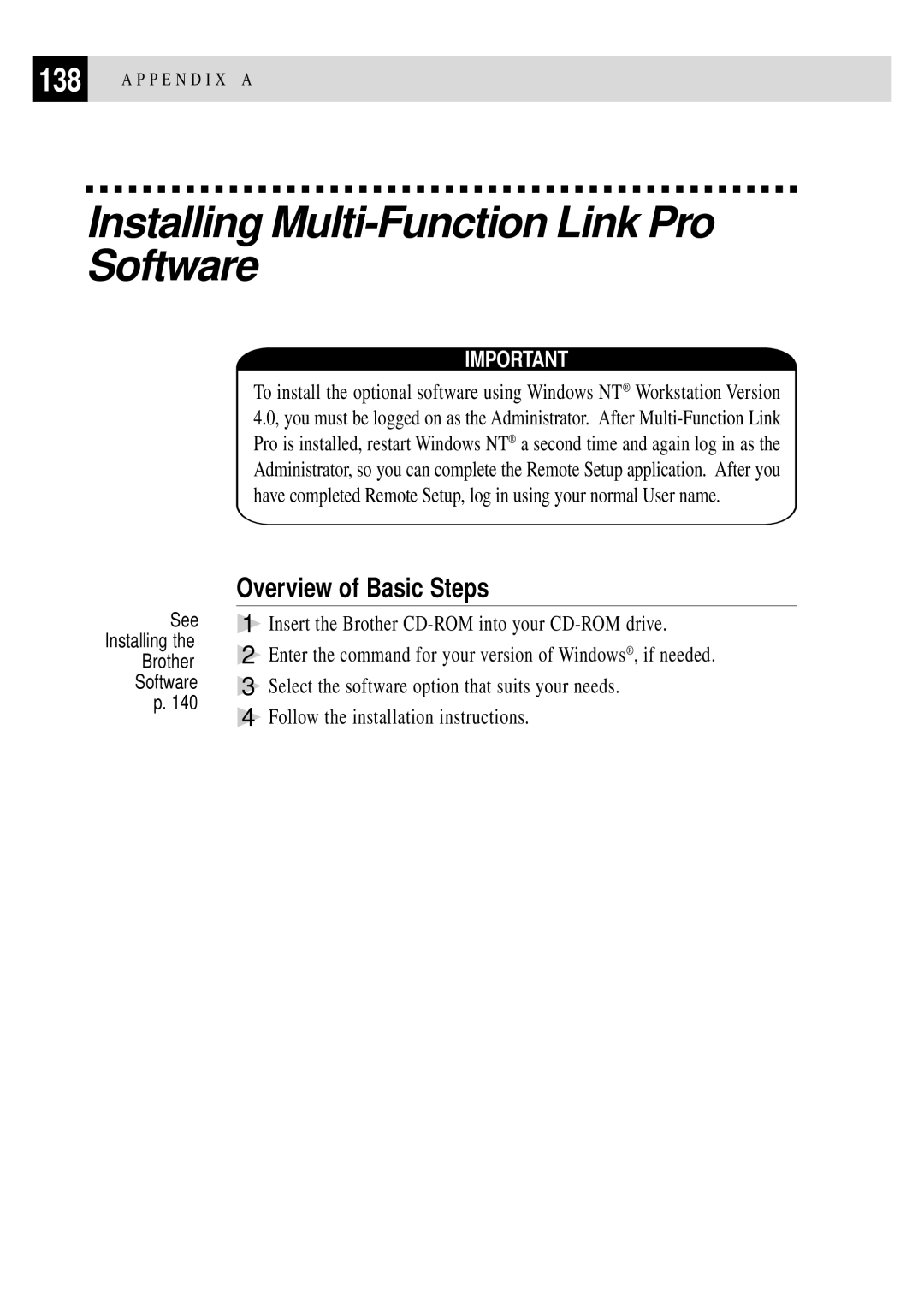 Brother FAX 2750, FAX 3750 manual Installing Multi-Function Link Pro Software, Overview of Basic Steps 