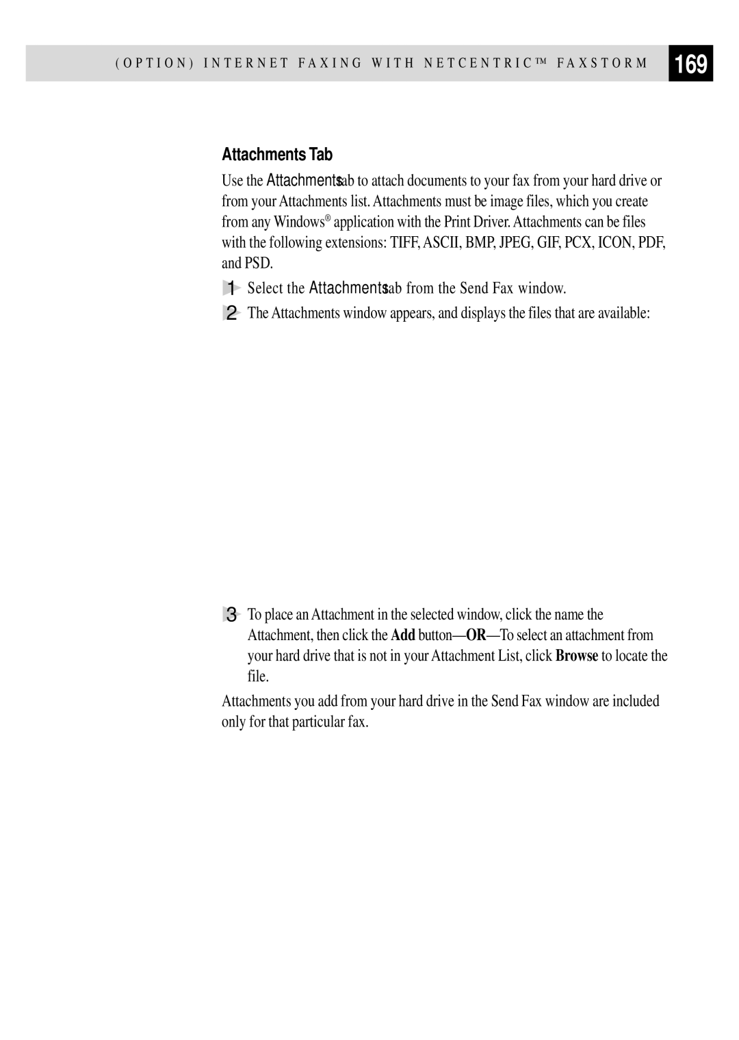 Brother FAX 3750, FAX 2750 manual 169, Attachments Tab 