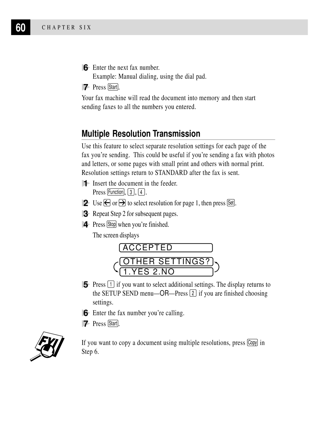 Brother FAX 2750, FAX 3750 manual Multiple Resolution Transmission 