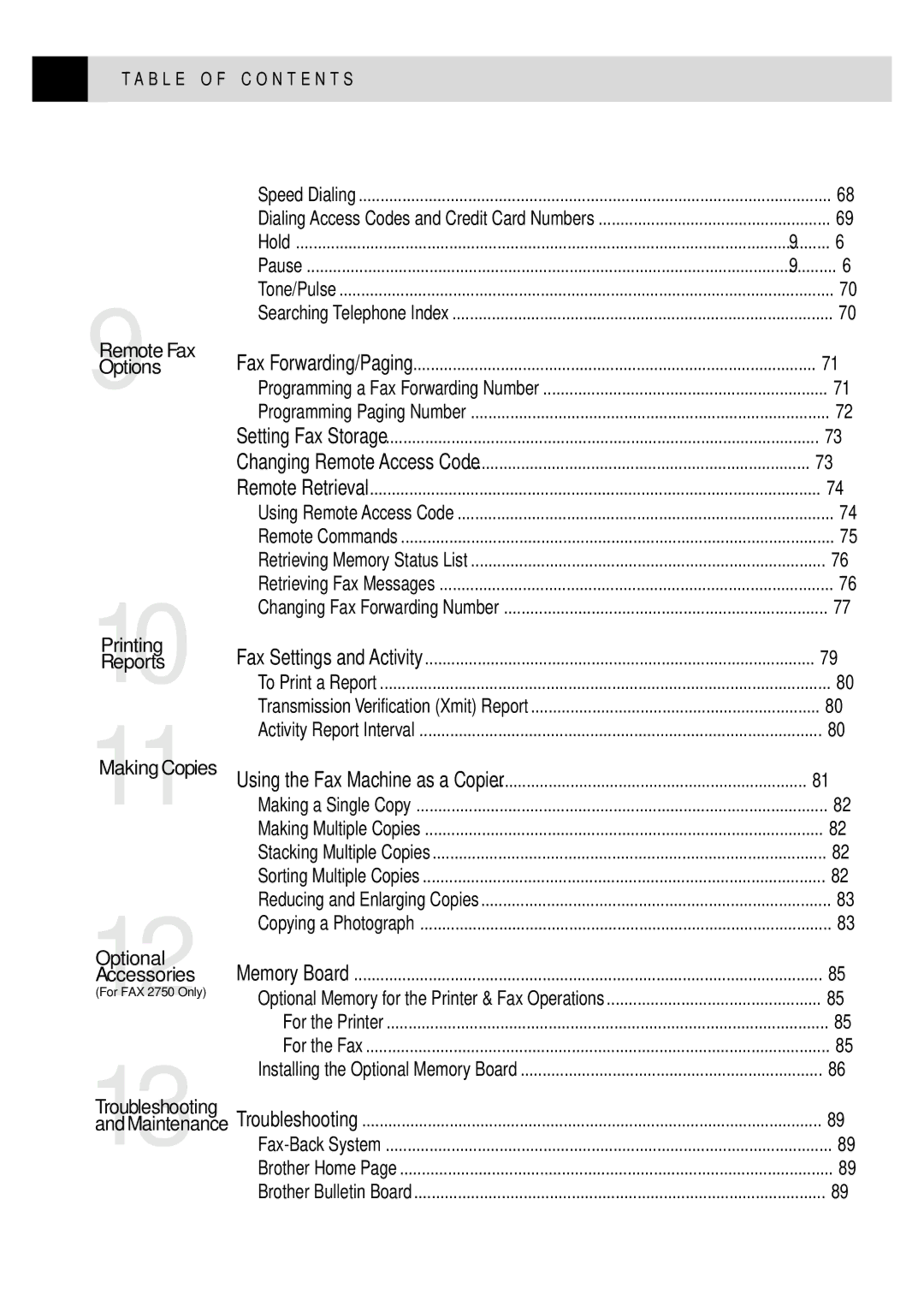 Brother FAX 2750, FAX 3750 manual Speed Dialing 