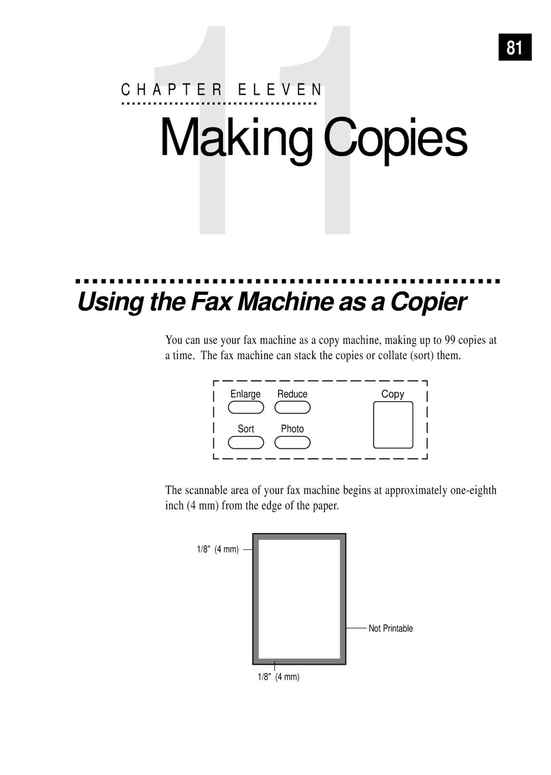 Brother FAX 3750, FAX 2750 manual Using the Fax Machine as a Copier 