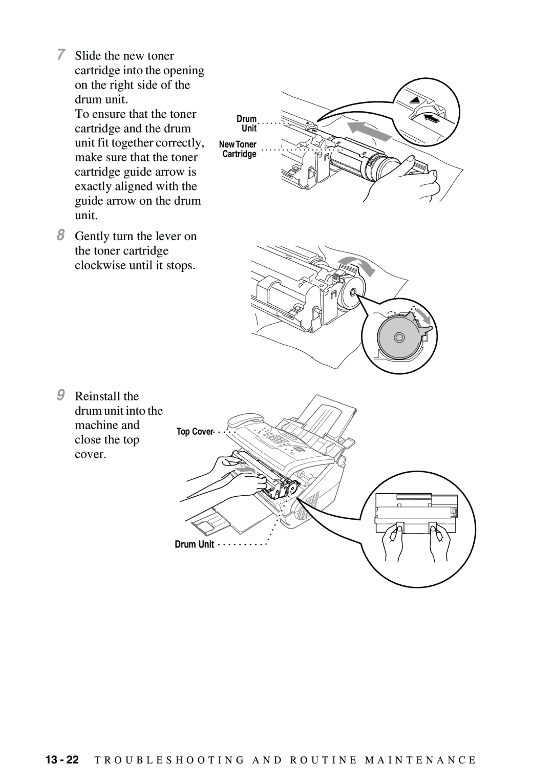 Brother FAX-2900, FAX-3800 owner manual Machine Close the top cover 