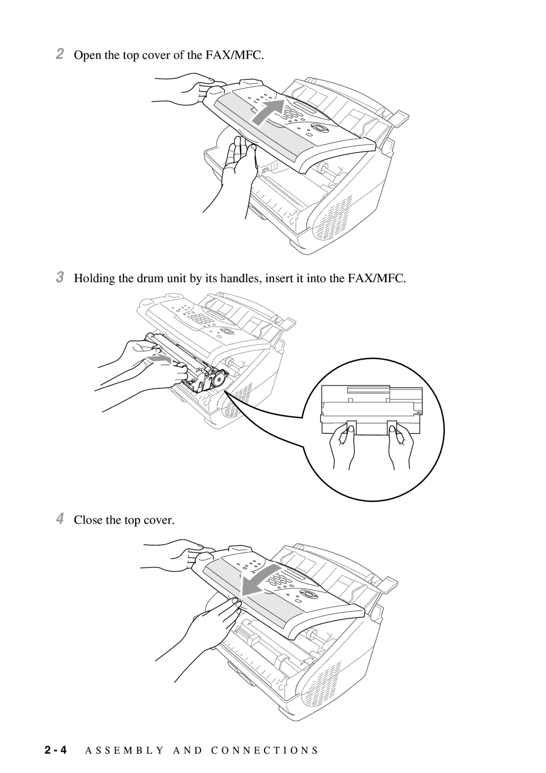 Brother FAX-2900, FAX-3800 owner manual S S E M B L Y a N D C O N N E C T I O N S 