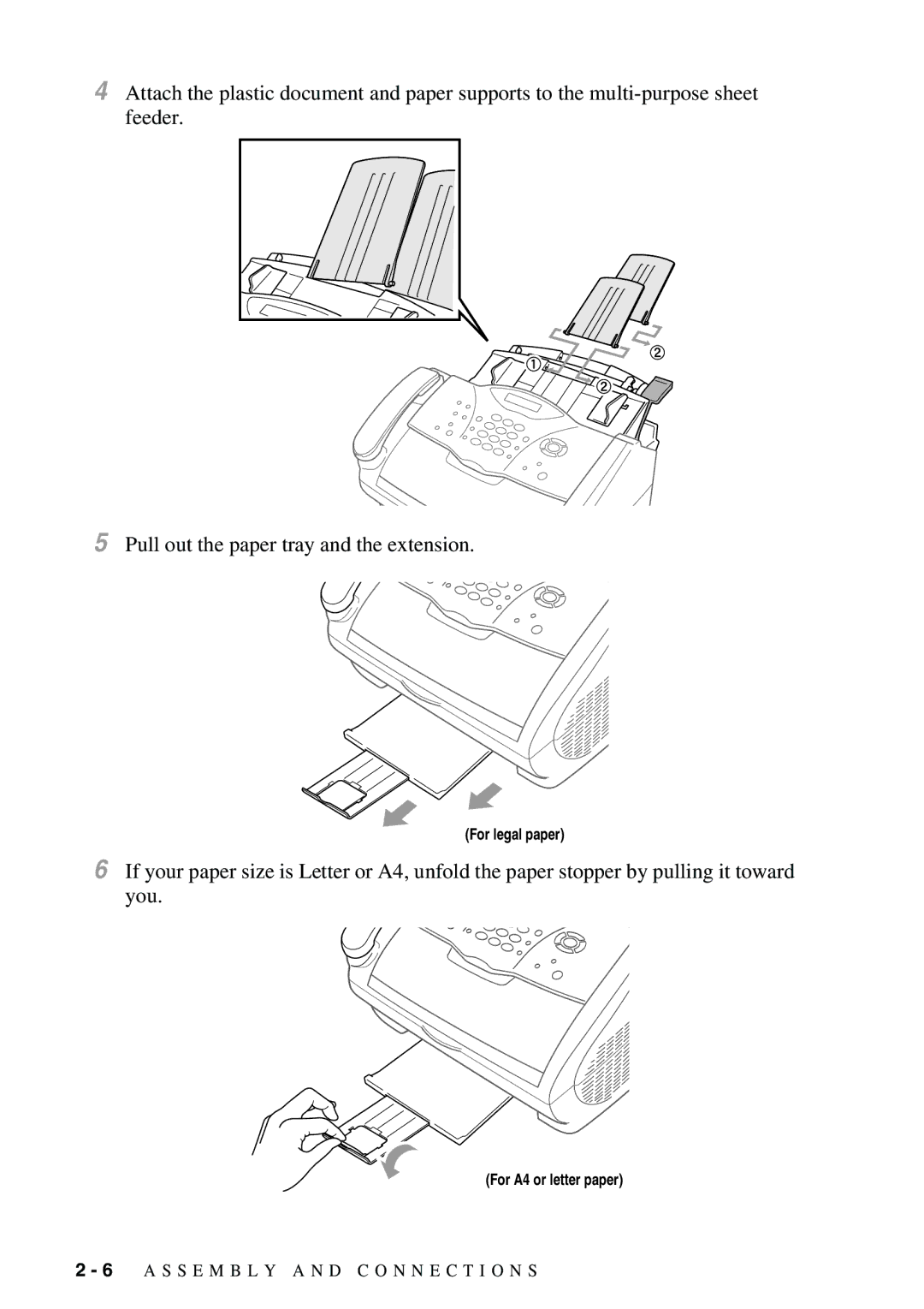 Brother FAX-2900, FAX-3800 owner manual For legal paper 