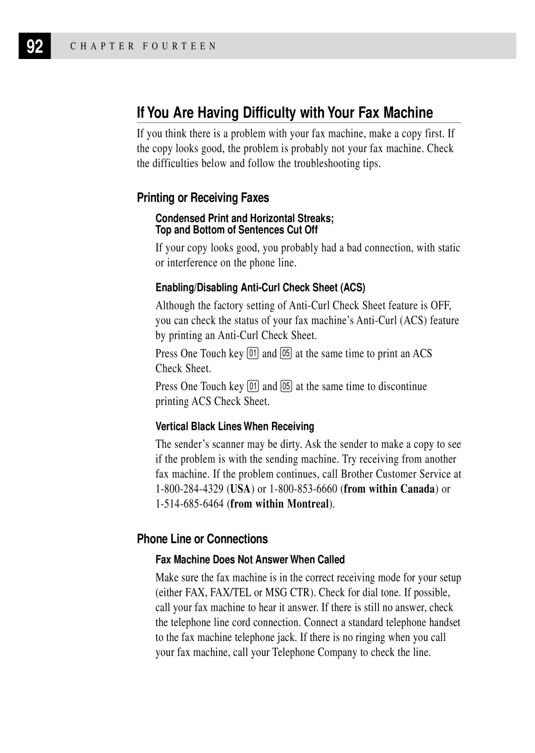 Brother FAX 375MC, FAX 355MC owner manual If You Are Having Difficulty with Your Fax Machine, Printing or Receiving Faxes 