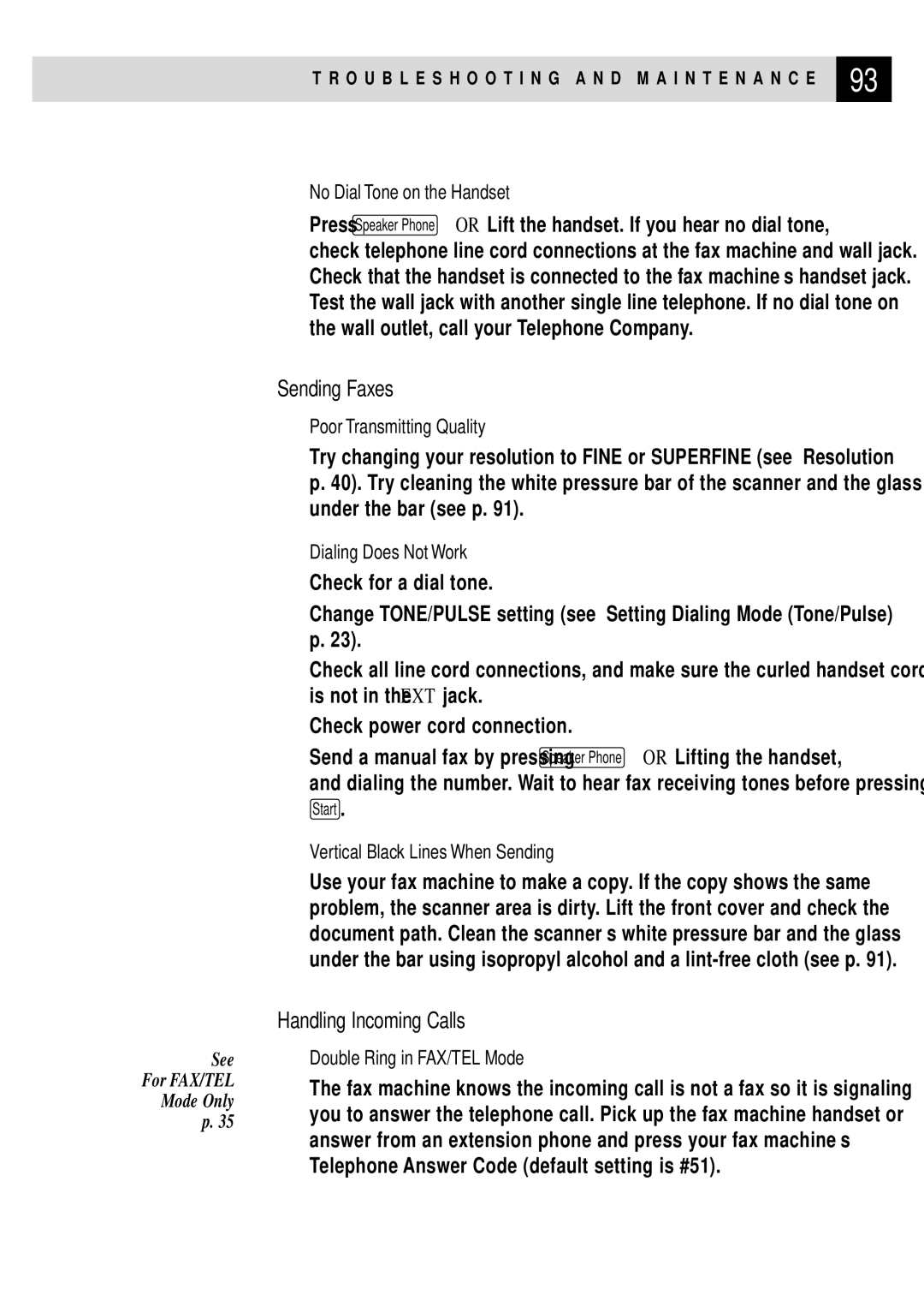 Brother FAX 355MC, FAX 375MC owner manual Sending Faxes, Handling Incoming Calls 