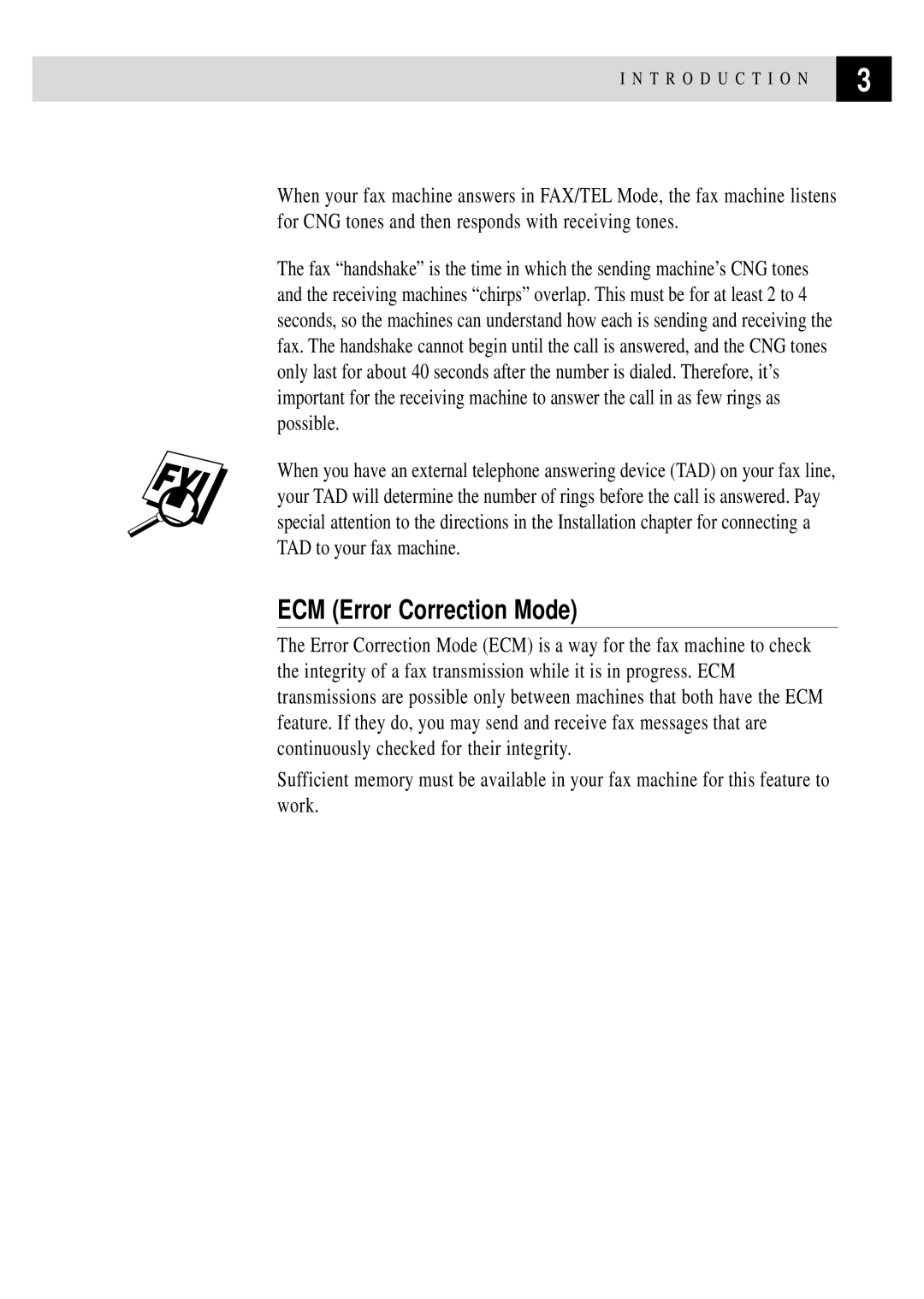 Brother FAX 355MC, FAX 375MC owner manual ECM Error Correction Mode 