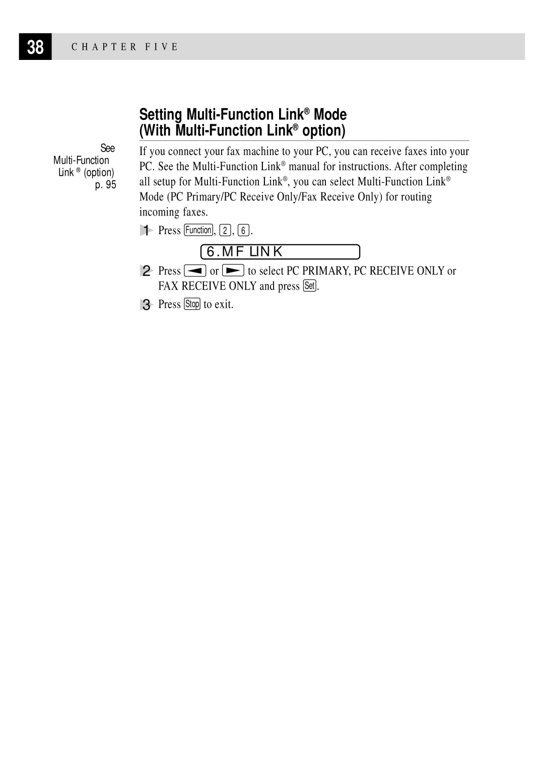 Brother FAX 375MC, FAX 355MC owner manual MF Link 