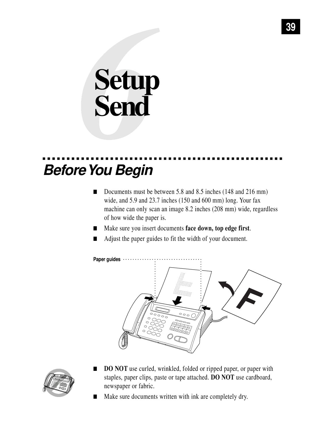 Brother FAX 355MC, FAX 375MC owner manual 6Setup39 Send, BeforeYou Begin 