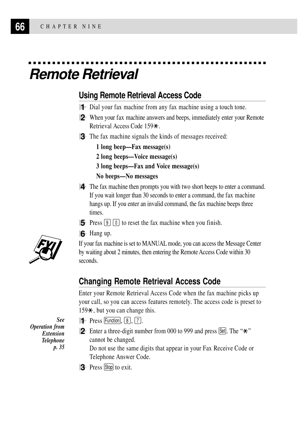 Brother FAX 375MC, FAX 355MC owner manual Using Remote Retrieval Access Code, Changing Remote Retrieval Access Code 