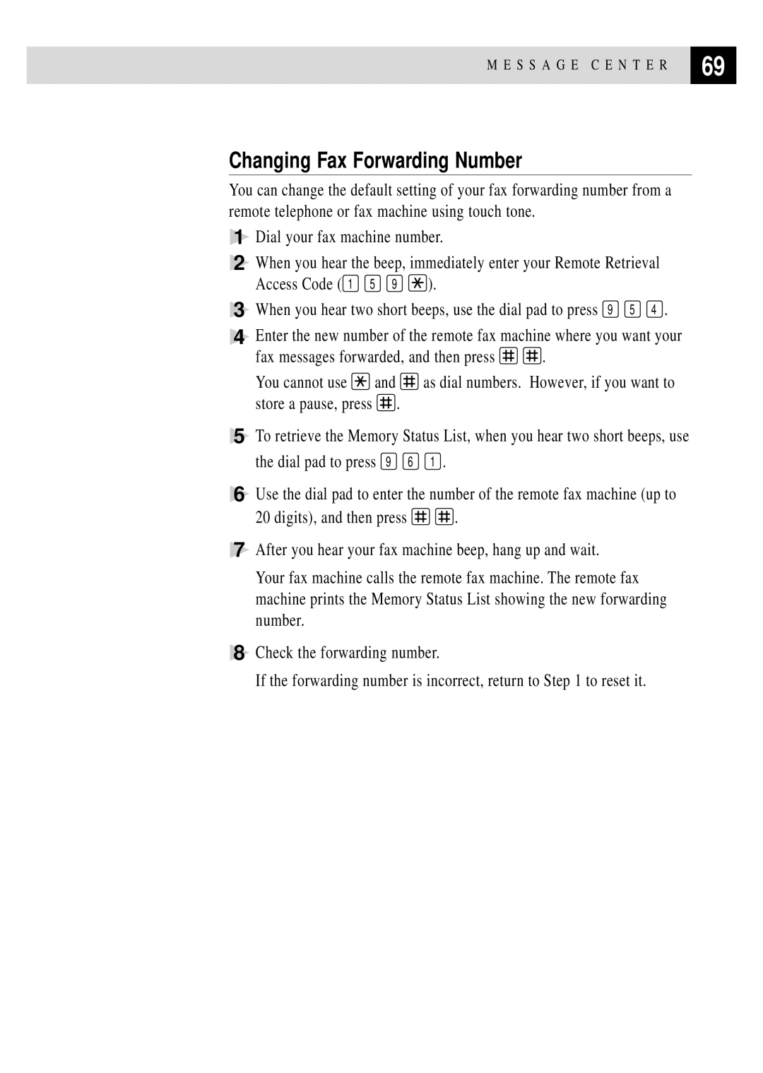 Brother FAX 355MC, FAX 375MC owner manual Changing Fax Forwarding Number 