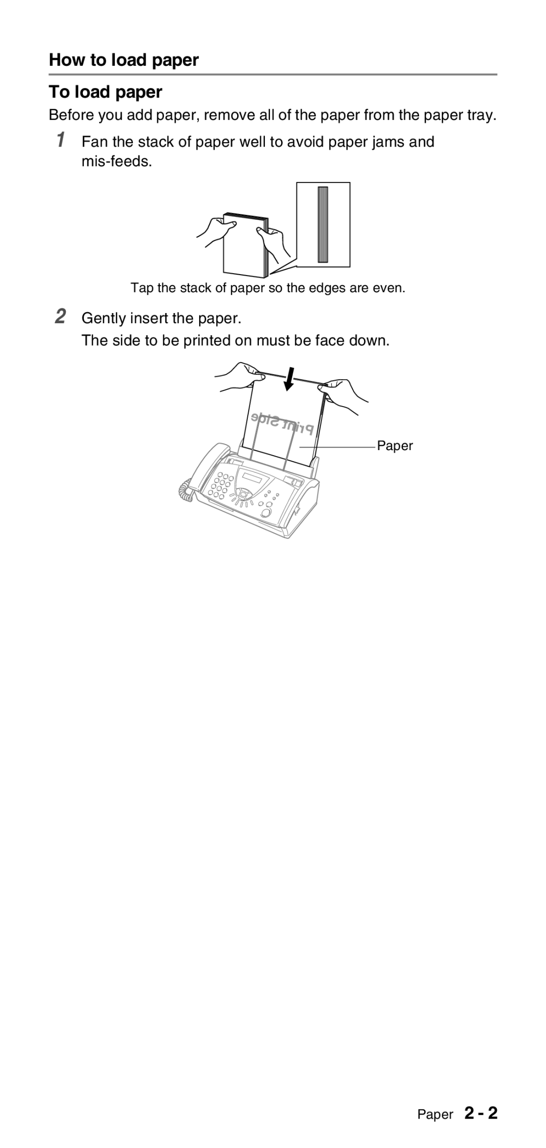 Brother FAX-575 manual How to load paper To load paper 