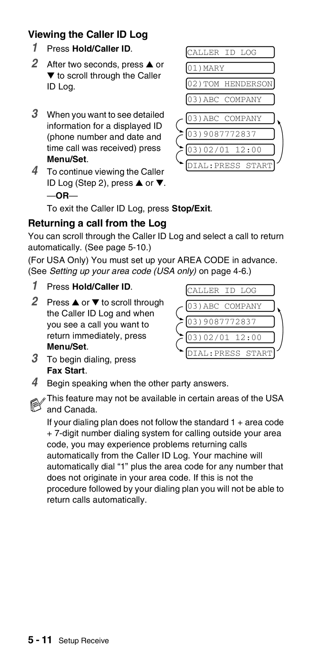 Brother FAX-575 manual Viewing the Caller ID Log, Returning a call from the Log, To exit the Caller ID Log, press 