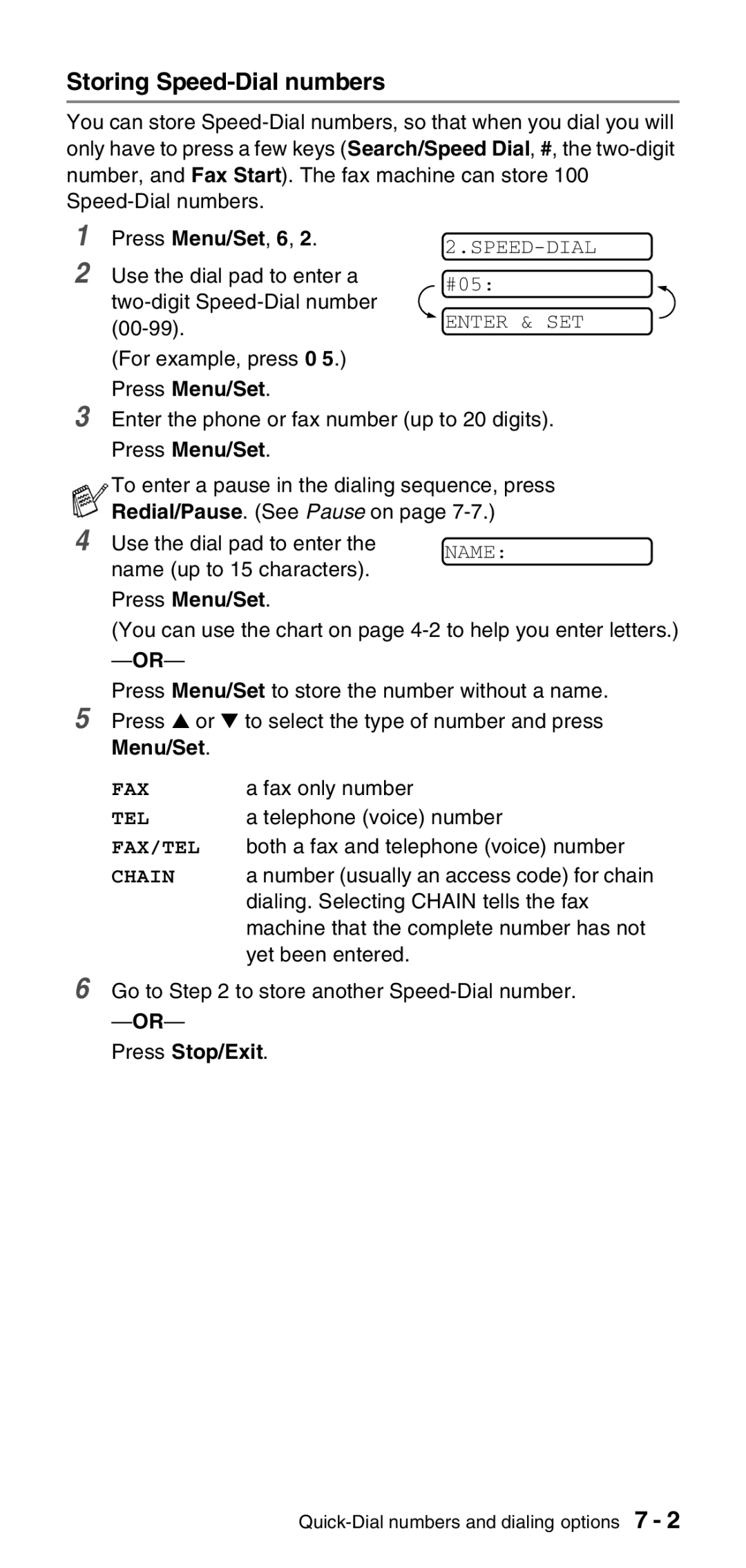 Brother FAX-575 manual Storing Speed-Dial numbers 