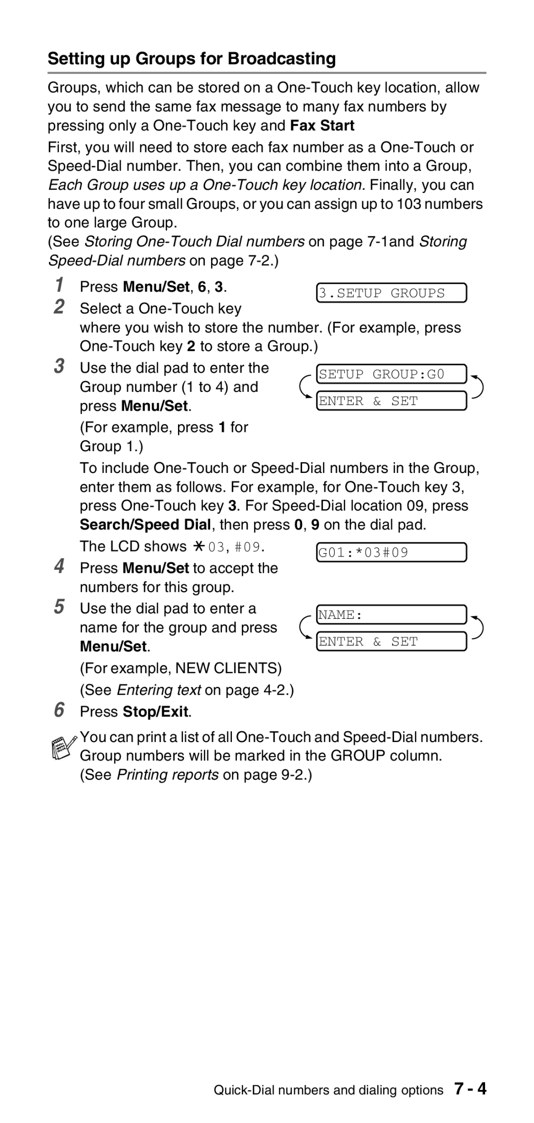 Brother FAX-575 manual Setting up Groups for Broadcasting 