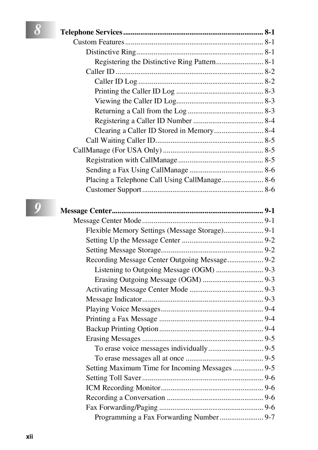 Brother FAX 580MC owner manual Telephone Services 