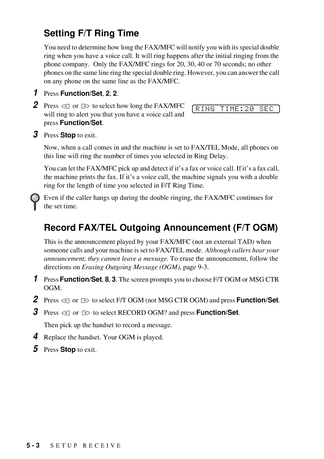 Brother FAX 580MC owner manual Press 