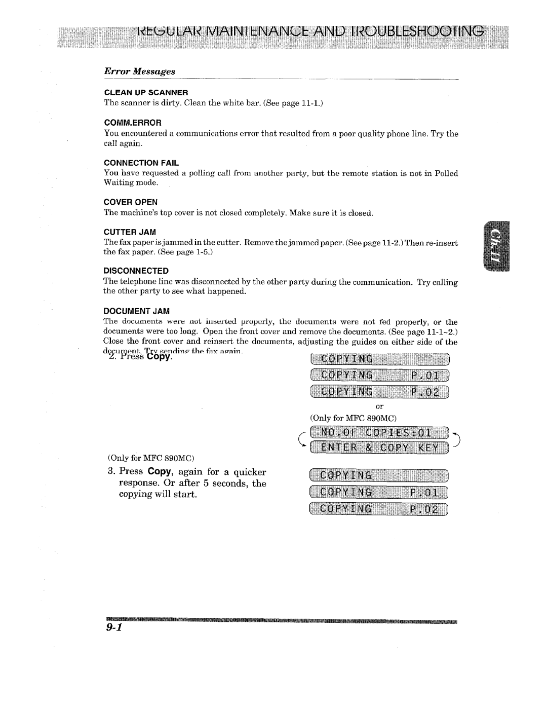 Brother MFC-695, FAX-675, FAX-615, FAX-625, FAX-635, MFC-890MC, MFC-690, MFC-670 manual 