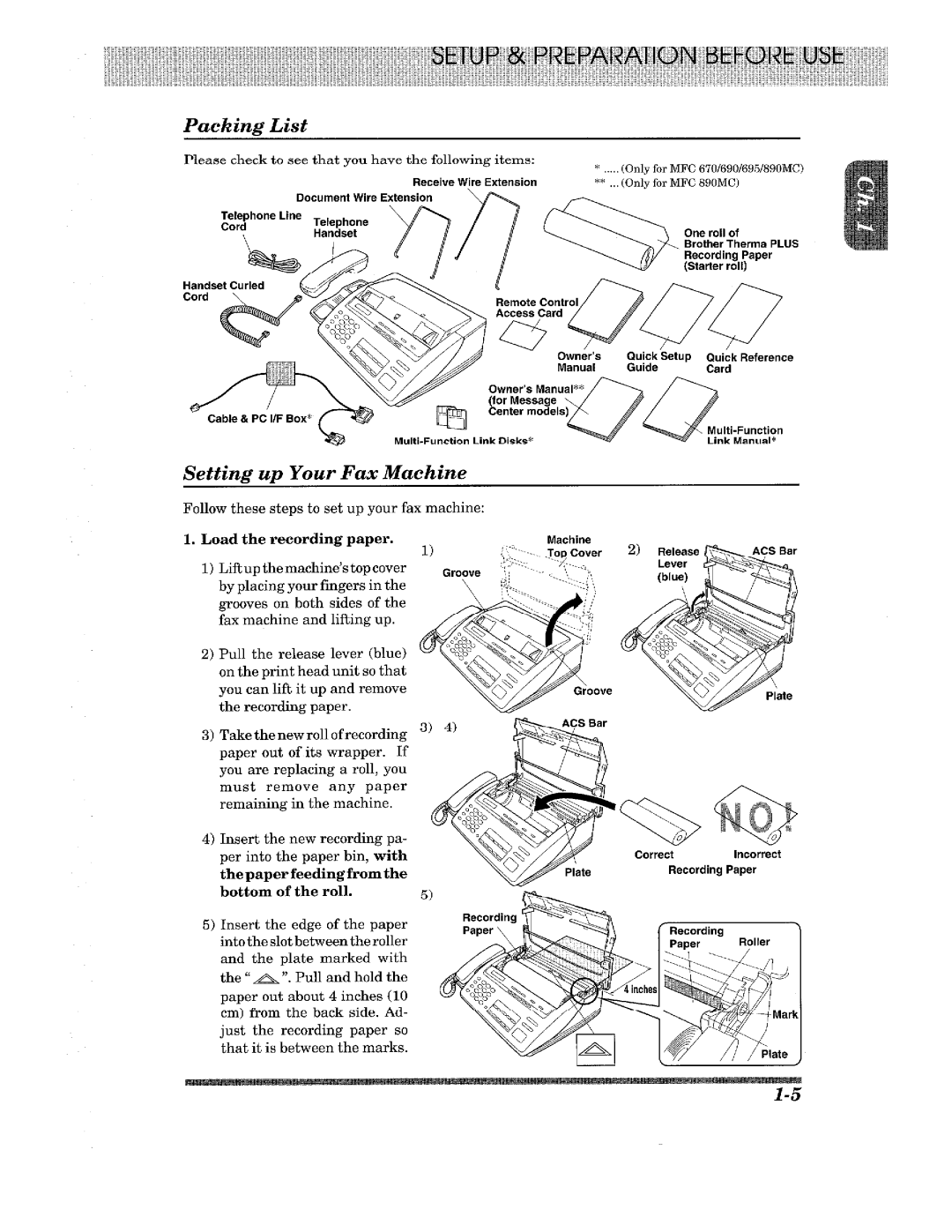 Brother MFC-690, FAX-675, FAX-615, FAX-625, FAX-635, MFC-890MC, MFC-670, MFC-695 manual 