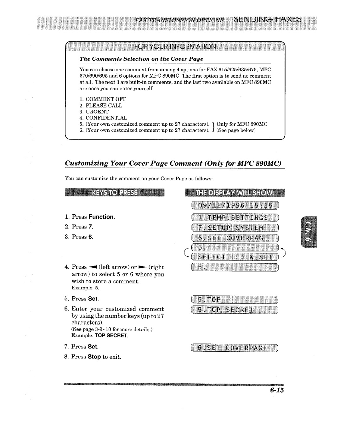 Brother FAX-635, FAX-675, FAX-615, FAX-625, MFC-890MC, MFC-690, MFC-670, MFC-695 manual 