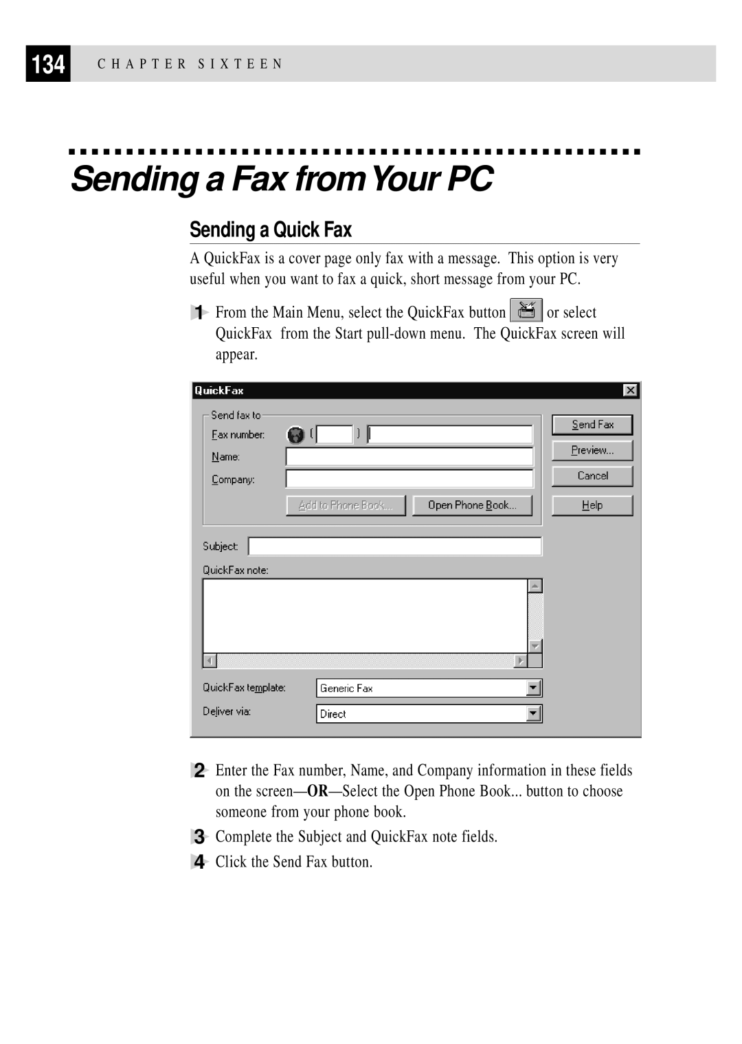 Brother FAX 770, FAX 870MC, FAX 750, MFC 970MC owner manual Sending a Fax fromYour PC, Sending a Quick Fax 