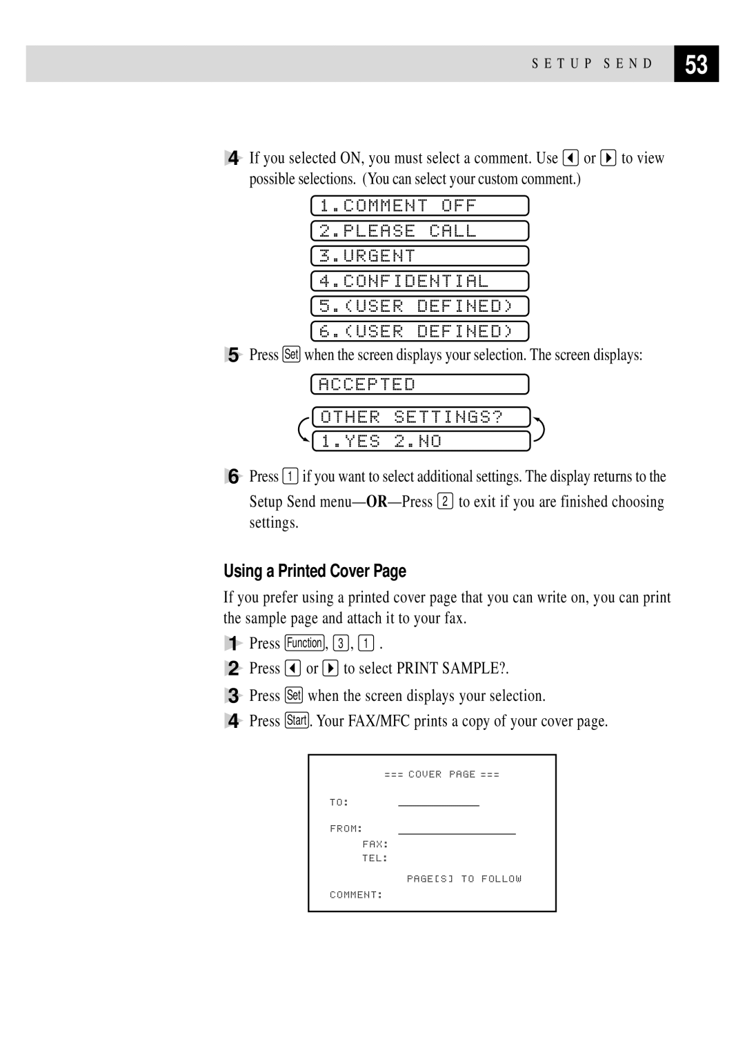 Brother MFC 970MC, FAX 770, FAX 870MC, FAX 750 owner manual Using a Printed Cover 