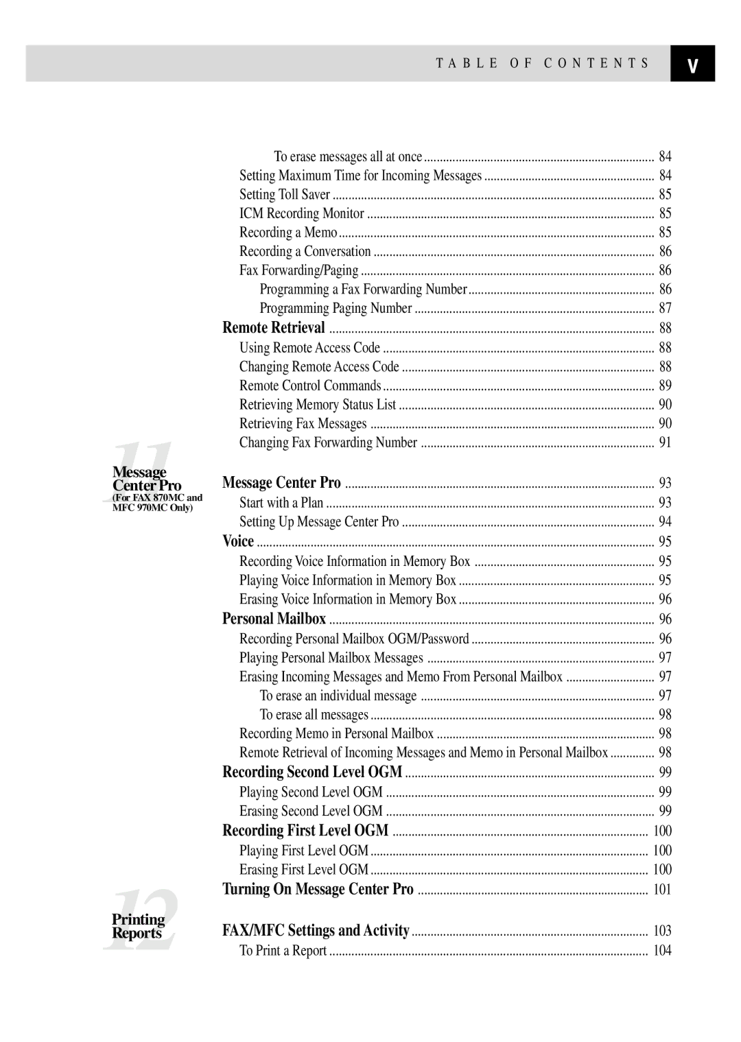 Brother MFC 970MC, FAX 770, FAX 870MC, FAX 750 owner manual 100 