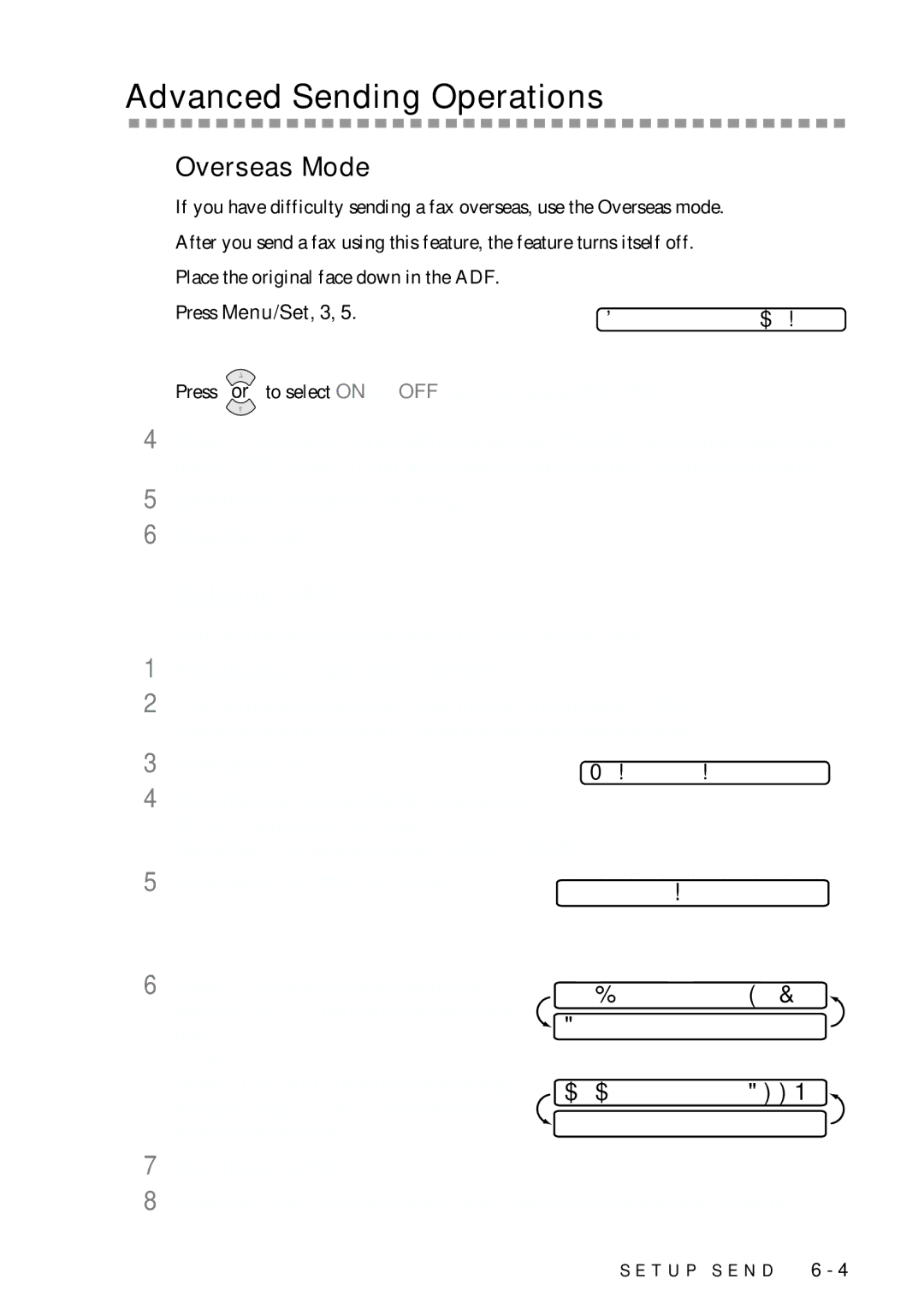 Brother FAX-775 owner manual Advanced Sending Operations, Overseas Mode 