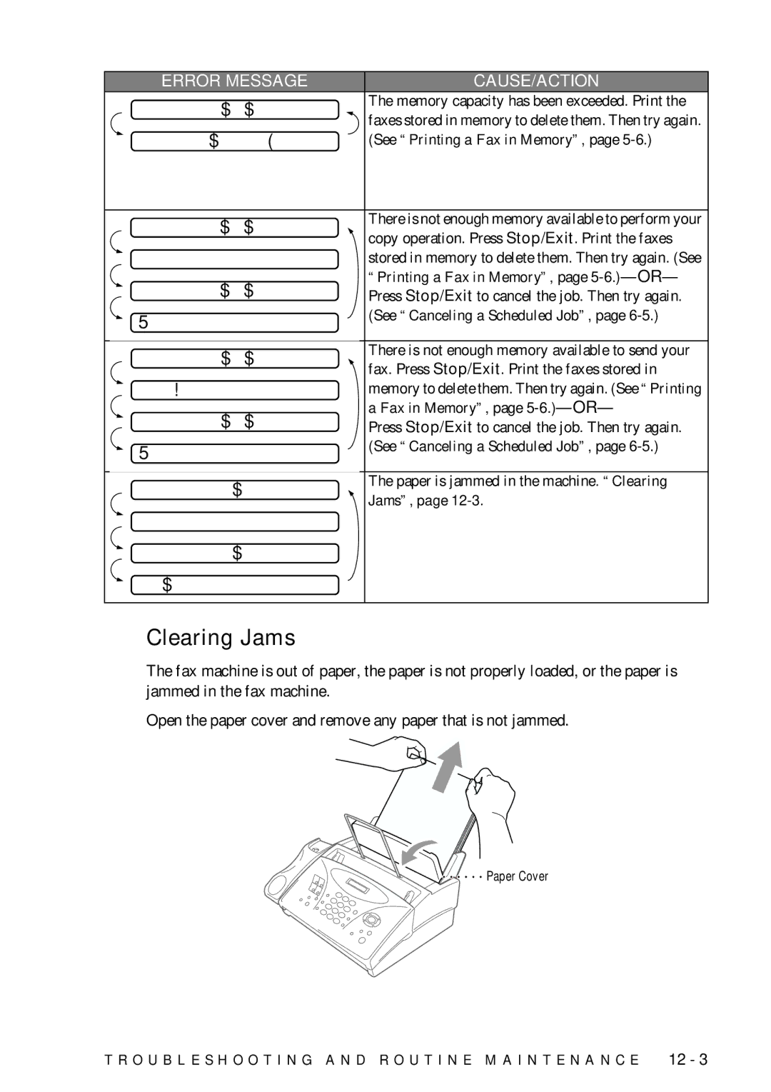 Brother FAX-775 owner manual Clearing Jams 