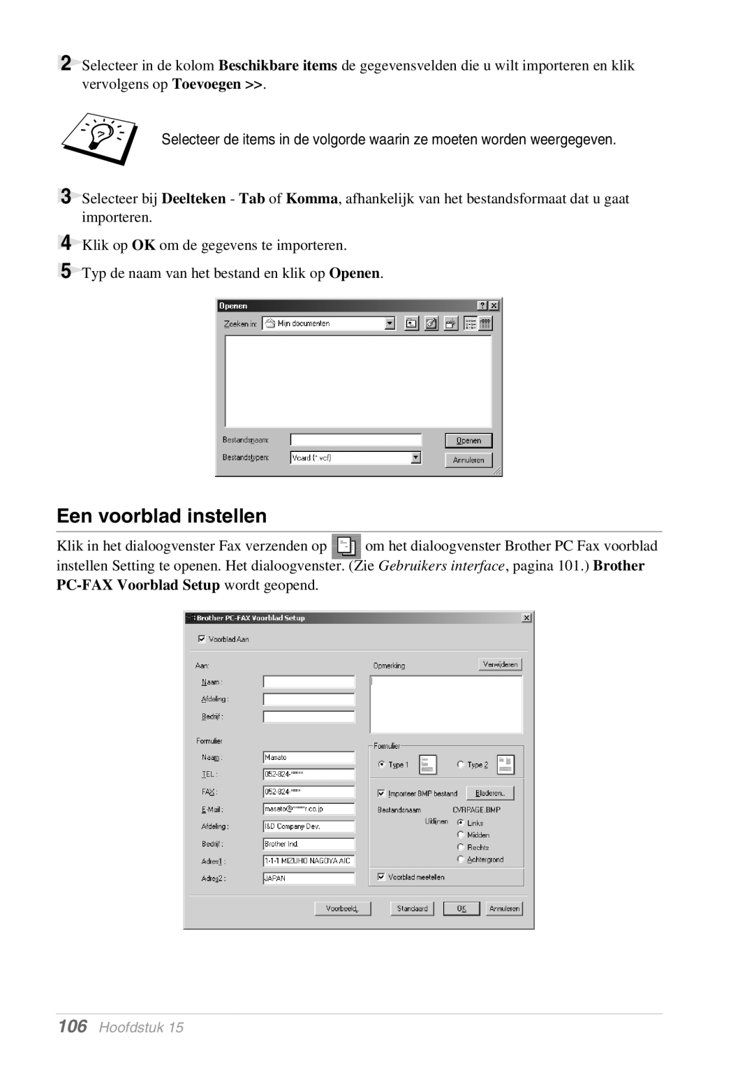 Brother MFC-9070, FAX-8070P manual Een voorblad instellen 