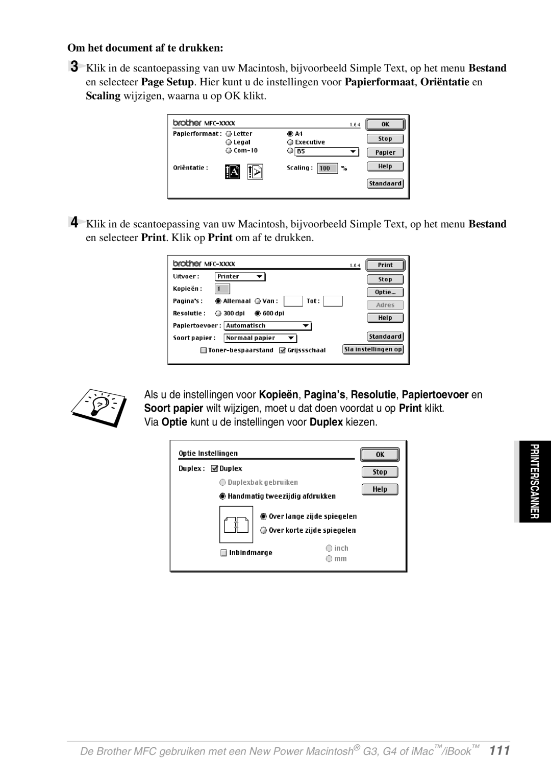 Brother FAX-8070P, MFC-9070 manual Om het document af te drukken 