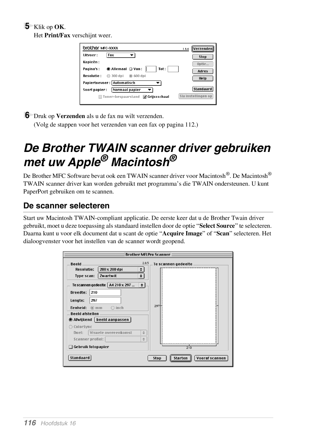 Brother MFC-9070, FAX-8070P manual De scanner selecteren 