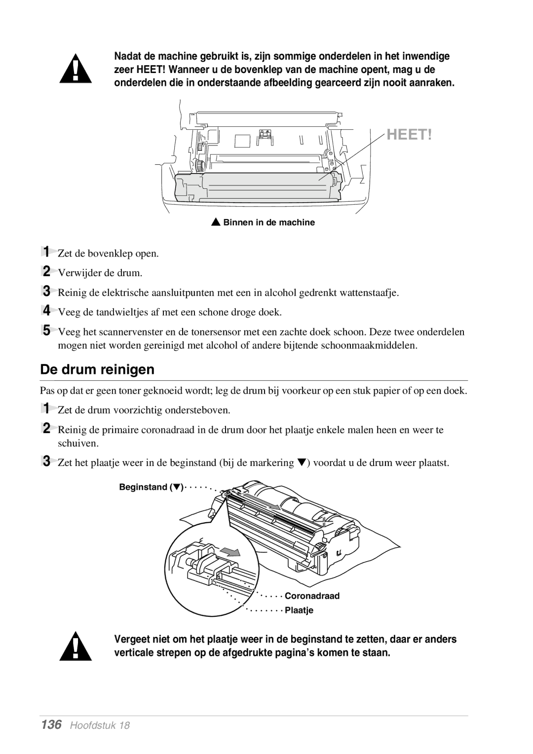 Brother MFC-9070, FAX-8070P manual De drum reinigen 