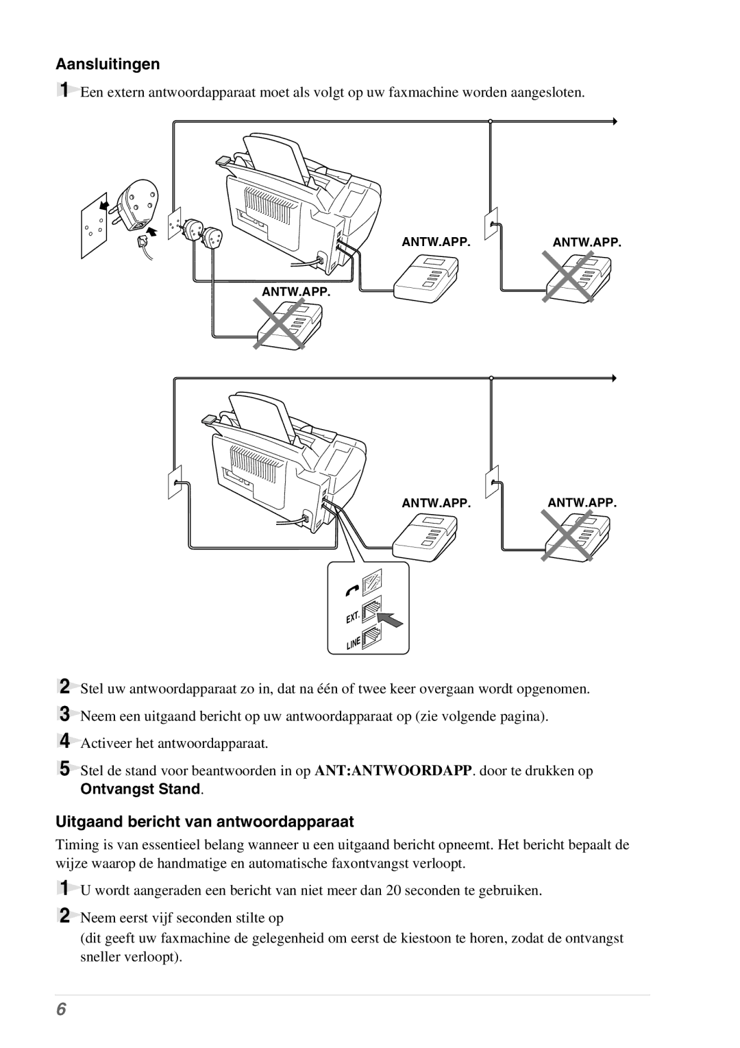 Brother MFC-9070, FAX-8070P manual Aansluitingen 