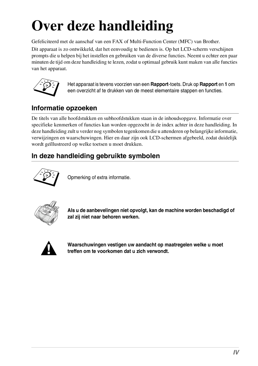 Brother MFC-9070, FAX-8070P manual Over deze handleiding, Informatie opzoeken, Deze handleiding gebruikte symbolen 