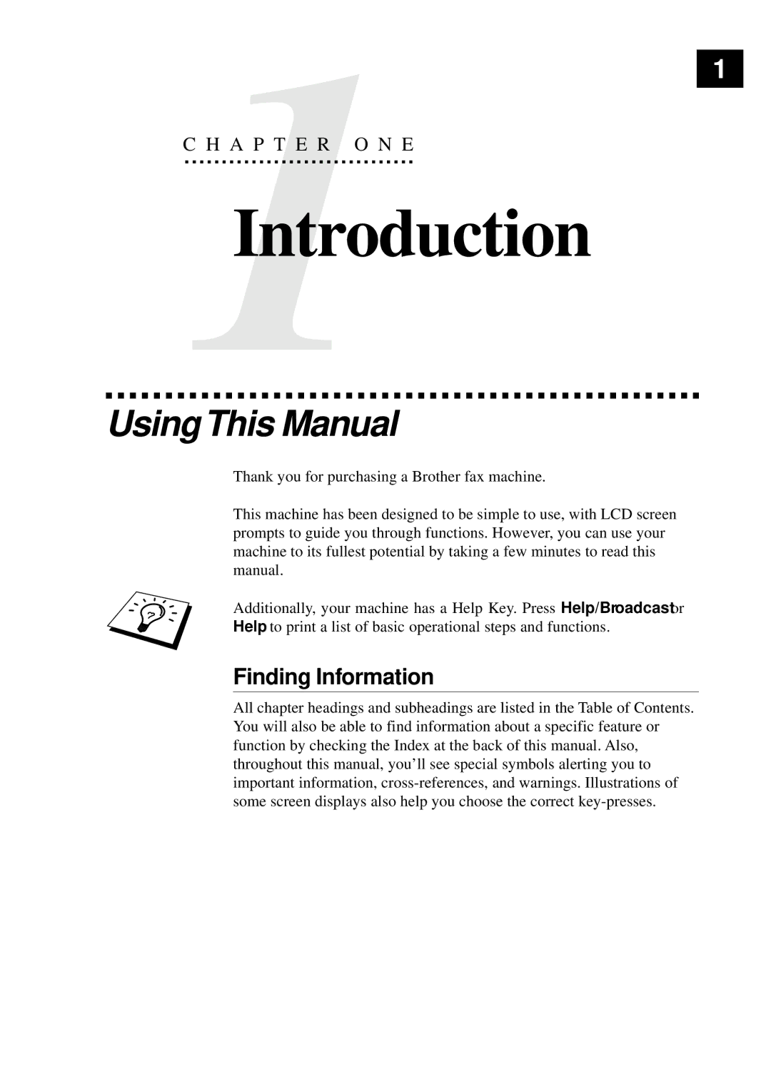 Brother MFC-9650, FAX-8350P owner manual Introduction, UsingThis Manual, Finding Information 