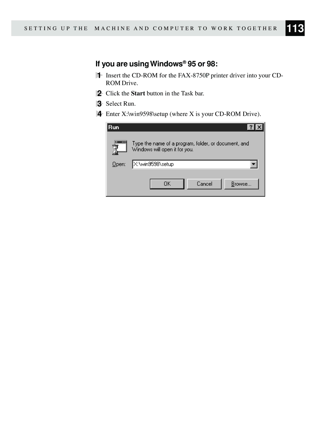 Brother MFC-9650, FAX-8350P owner manual If you are using Windows 95 or 