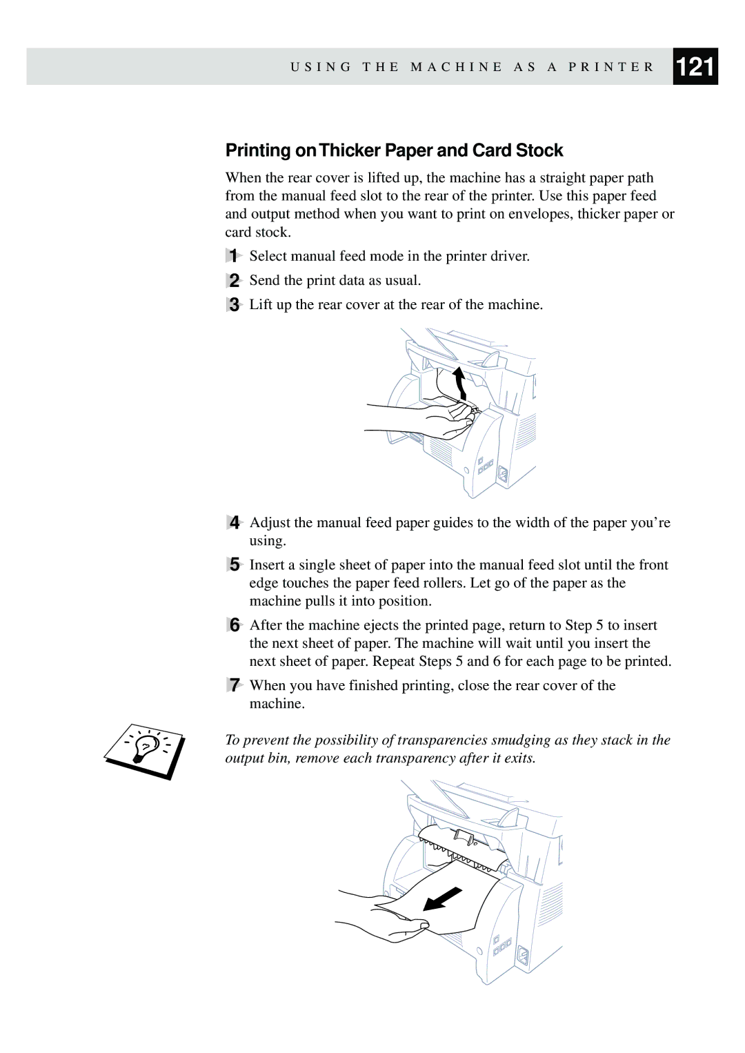 Brother MFC-9650, FAX-8350P owner manual Printing on Thicker Paper and Card Stock 