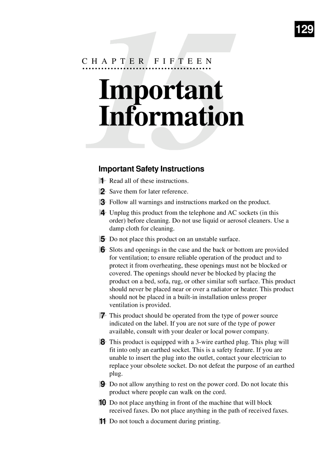 Brother MFC-9650, FAX-8350P owner manual Information, Important Safety Instructions 