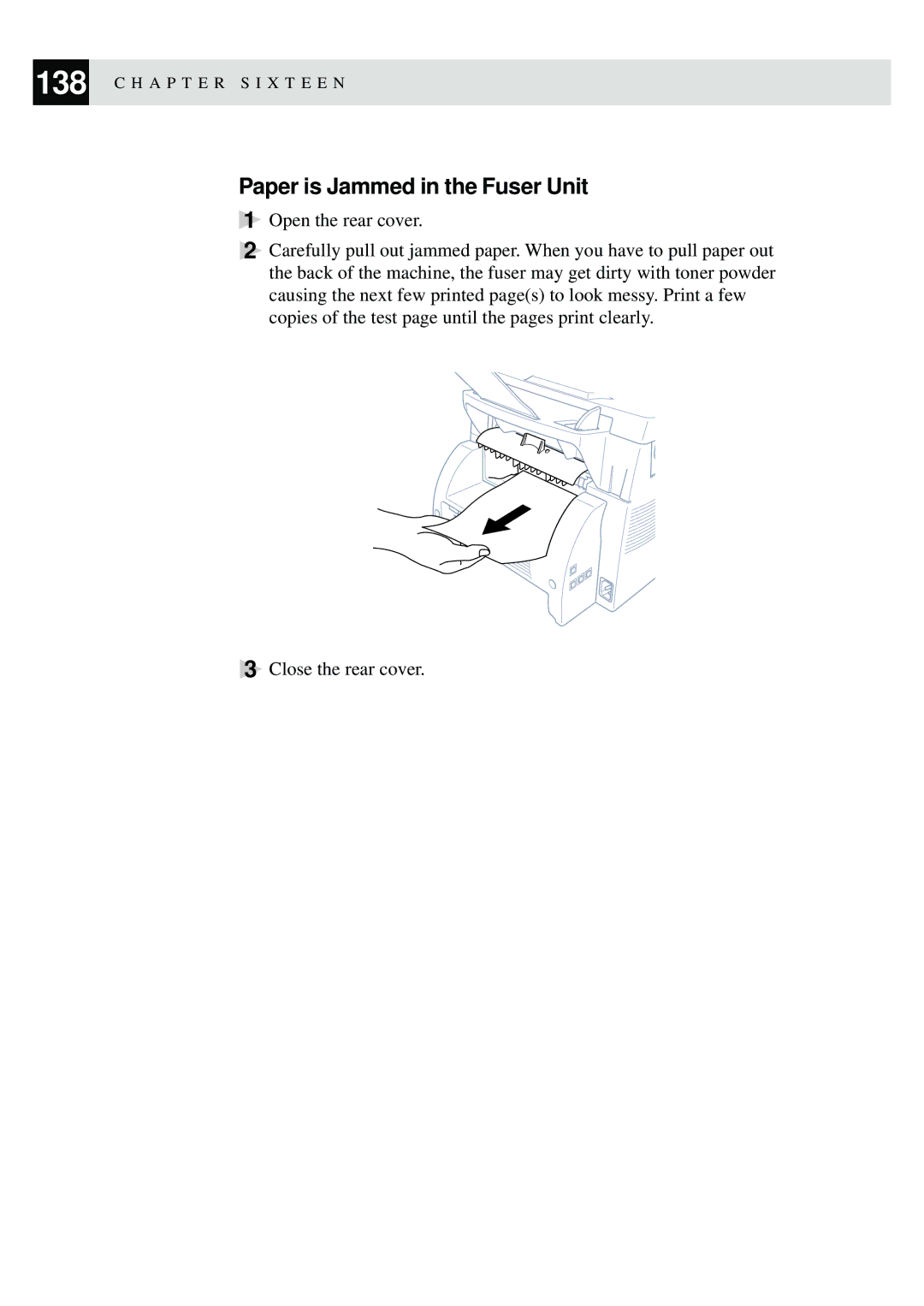 Brother FAX-8350P, MFC-9650 owner manual Paper is Jammed in the Fuser Unit 